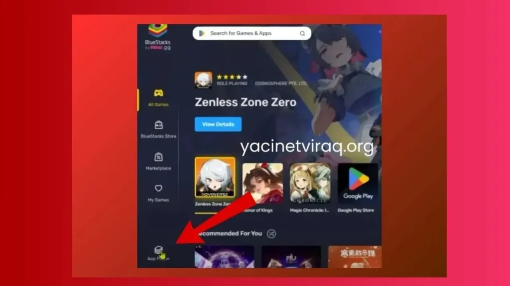 click on app player in blue stack